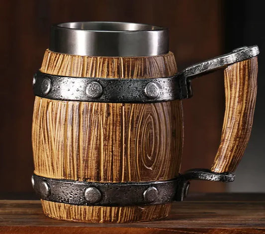 Barrel-Style Large Beer Mug