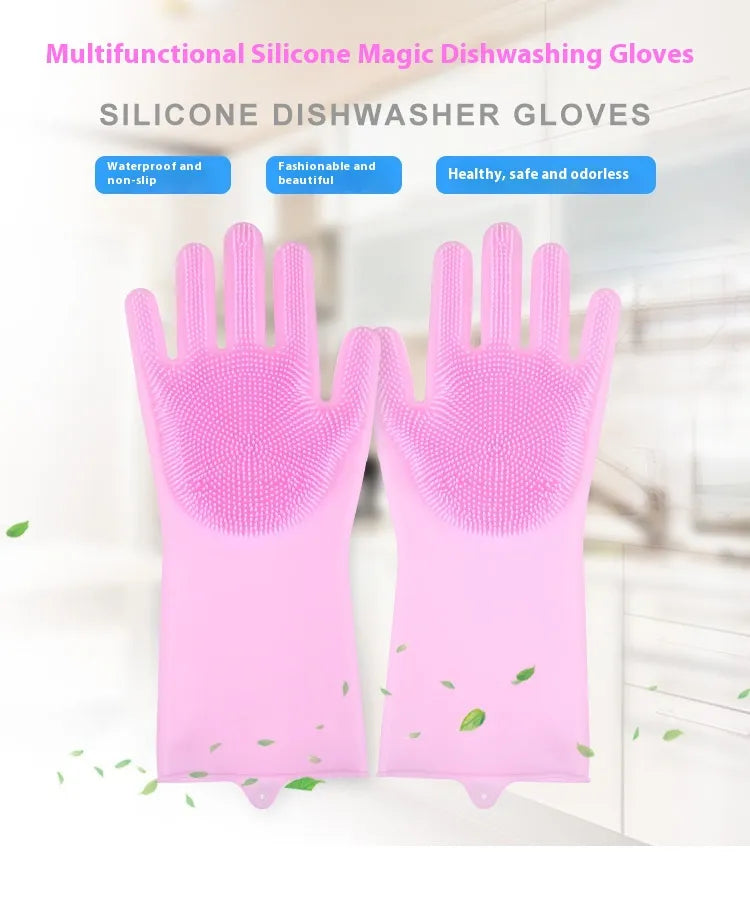 Magic Silicone Scrubbing Gloves