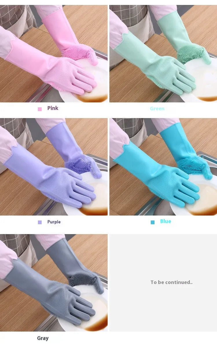 Magic Silicone Scrubbing Gloves