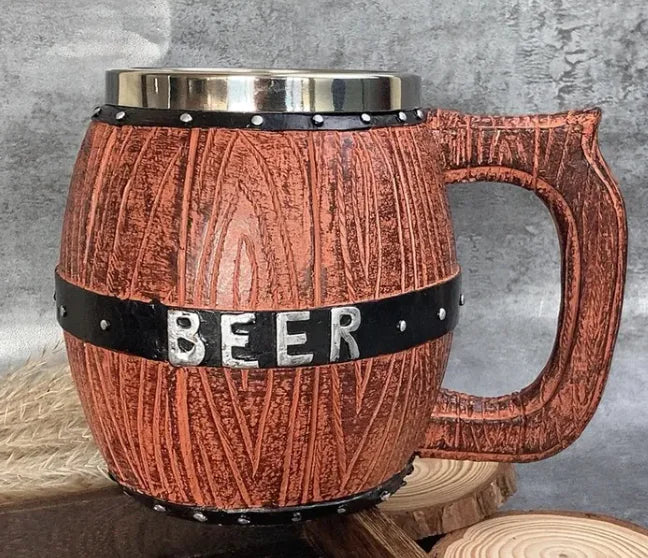 Barrel-Style Large Beer Mug