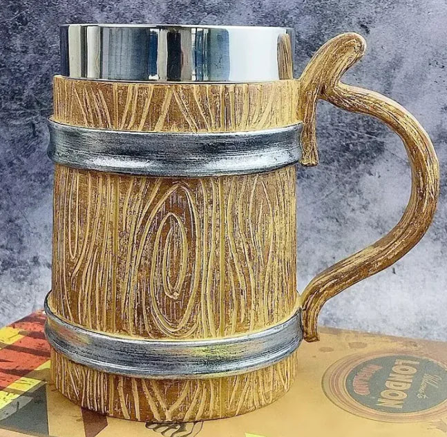 Barrel-Style Large Beer Mug