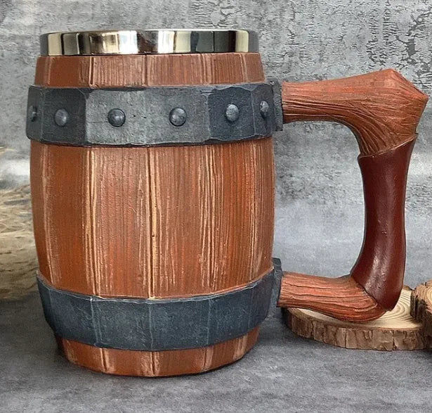 Barrel-Style Large Beer Mug