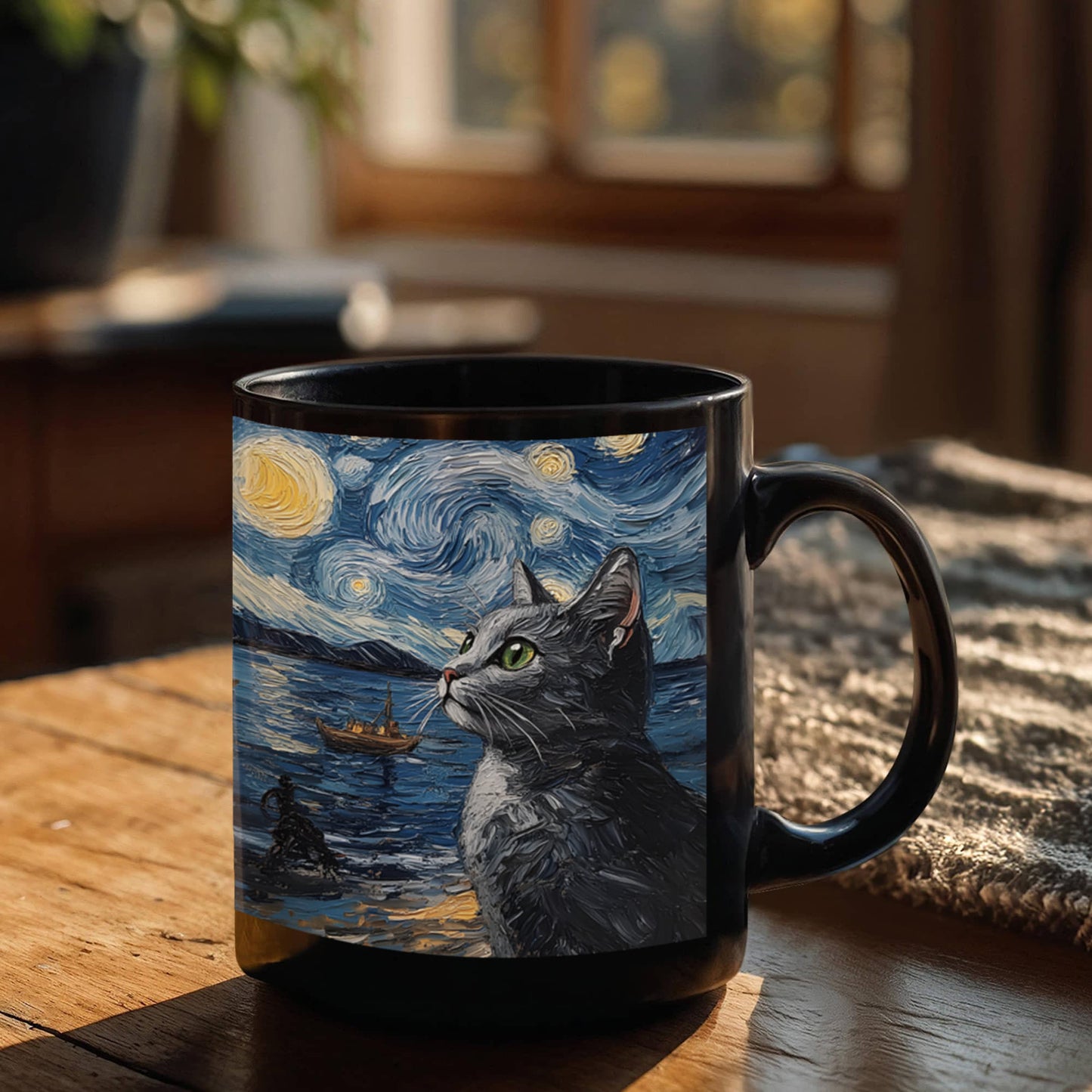 Two Cats Passing Each Other At Night