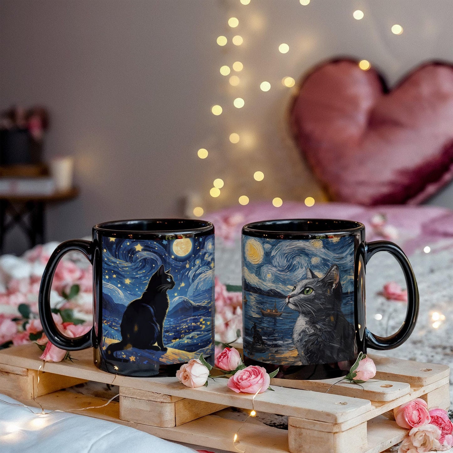 Two Cats Passing Each Other At Night