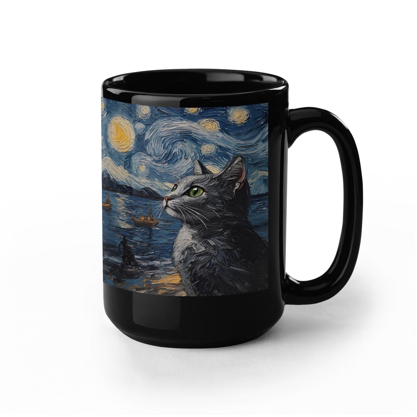 Two Cats Passing Each Other At Night