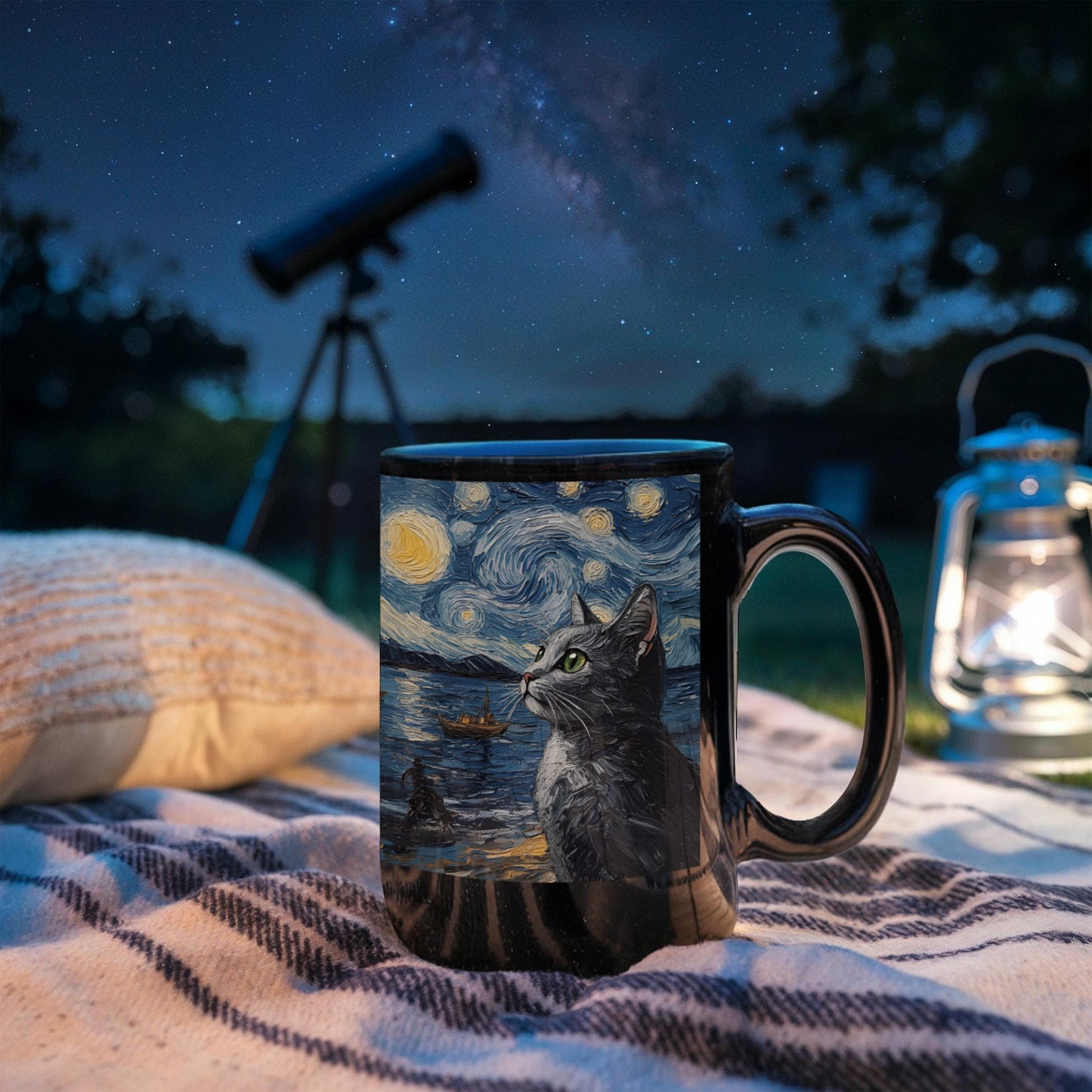 Two Cats Passing Each Other At Night