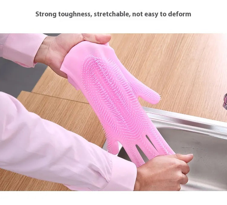 Magic Silicone Scrubbing Gloves