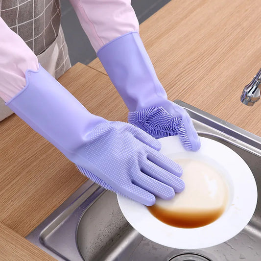 Magic Silicone Scrubbing Gloves