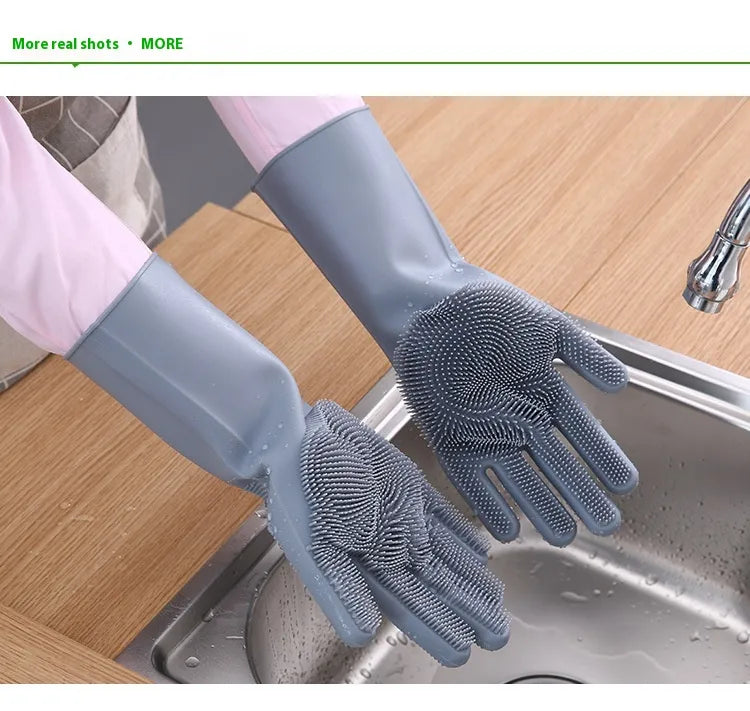 Magic Silicone Scrubbing Gloves