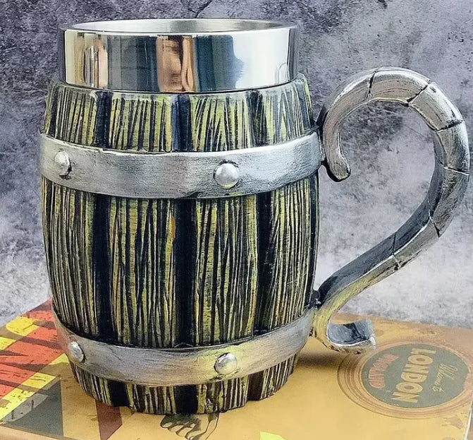 Barrel-Style Large Beer Mug